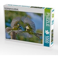 Zwei Kohlmeisen im Luftkampf (Puzzle) von Calvendo Puzzle