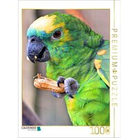 CALVENDO Puzzle Blaustirnamazone knabbert eine Erdnuss 1000 Teile Lege-Größe 64x48cm Foto-Puzzle für glückliche Stunden von Calvendo