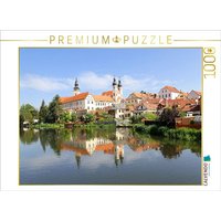 CALVENDO Puzzle Die tschechische Stadt Teltsch, gleich Telc, im Teich gespiegelt 1000 Teile Lege-Größe 64x48cm Foto-Puzzle für glückliche Stunden von Calvendo