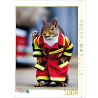 CALVENDO Puzzle Ein Motiv aus dem Kalender Feuerwehr - Tierischer Feuerwehrkalender 1000 Teile Lege-Größe 64x48cm Foto-Puzzle für glückliche Stunden von Calvendo