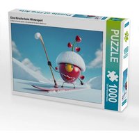 CALVENDO Puzzle Eine Kirsche beim Wintersport 1000 Teile Lege-Größe 64x48cm Foto-Puzzle für glückliche Stunden von Calvendo
