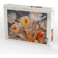 CALVENDO Puzzle Elegantes Blütengesteck wie aus Glas in orange und gold 1000 Teile Lege-Größe 64x48cm Foto-Puzzle für glückliche Stunden von Calvendo