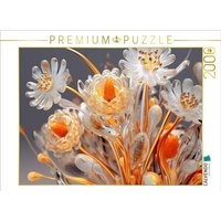 CALVENDO Puzzle Elegantes Blütengesteck wie aus Glas in orange und gold 2000 Teile Lege-Größe 90x67cm Foto-Puzzle für glückliche Stunden von Calvendo