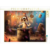 CALVENDO Puzzle Hund Balou schlägt die Pauke 1000 Teile Lege-Größe 64x48cm Foto-Puzzle für glückliche Stunden von Calvendo