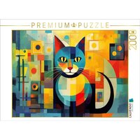 CALVENDO Puzzle Katze Im Stil von Wassily Kandinsky 2000 Teile Lege-Größe 90x67cm Foto-Puzzle für glückliche Stunden CALVENDO Puzzle Katze Im Stil von Wassily Kandinsky 2000 Teile Lege-Größe 90x67cm Foto-Puzzle für glückliche Stunden von Calvendo
