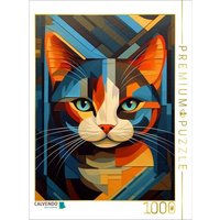CALVENDO Puzzle Katzenportrait in modernem Kunststil 1000 Teile Lege-Größe 64x48cm Foto-Puzzle für glückliche Stunden von Calvendo