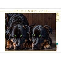CALVENDO Puzzle Majestätische Rottweiler - Voller Kraft und Loyalität 2000 Teile Lege-Größe 90x67cm Foto-Puzzle für glückliche Stunden von Calvendo