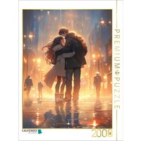 CALVENDO Puzzle Manga - Liebespärchen im Regen in der Stadt 2000 Teile Lege-Größe 90x67cm Foto-Puzzle für glückliche Stunden von Calvendo