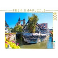 CALVENDO Puzzle Stadtkirche St. Dionys mit dem Roßneckarkanal 1000 Teile Lege-Größe 64x48cm Foto-Puzzle für glückliche Stunden von Calvendo
