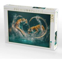 CALVENDO Puzzle Tiger springen durch Ringe. 1000 Teile Lege-Größe 64x48cm Foto-Puzzle für glückliche Stunden CALVENDO Puzzle Tiger springen durch Ringe. 1000 Teile Lege-Größe 64x48cm Foto-Puzzle für glückliche Stunden von Calvendo