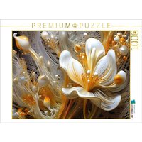 CALVENDO Puzzle Zartes Geflecht - edle Blüten in orange und gold 1000 Teile Lege-Größe 64x48cm Foto-Puzzle für glückliche Stunden von Calvendo