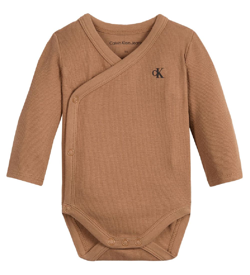 Calvin Klein Wickelbody l/ä - Zeitlos Camel - Calvin Klein - 1 Jahr (80) - Body L/Ä von Calvin Klein