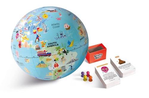 Caly - Aufblasbarer Globus mit Road Trip Stick'N Quiz, 30 cm – 052F Caly - Aufblasbarer Globus mit Road Trip Stick'N Quiz, 30 cm – 052F von Caly