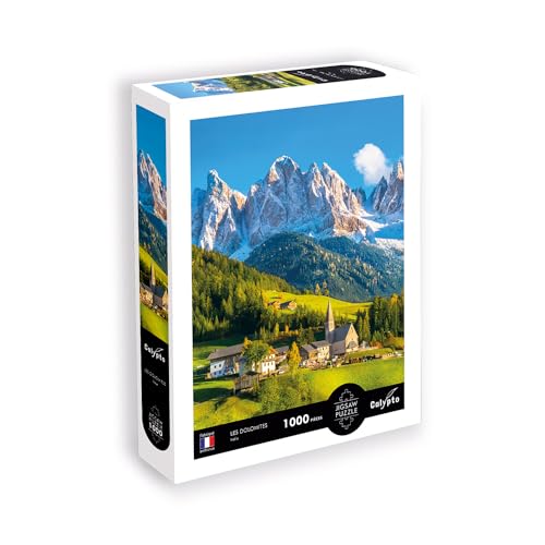 Calypto, Italy 3907050 Dolomiten, 1000 Teile Puzzle mit Soft-Touch, Landschaftspuzzle mit samtiger Oberfläche, für Erwachsene und Kinder ab 9 Jahren, Italien, Berge, Panorama von Calypto