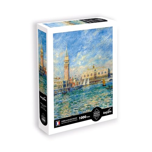 Calypto 3907007 Venedig Dogenpalast, 1000 Teile Puzzle mit Soft-Touch, Kunstpuzzle mit samtiger Oberfläche, für Erwachsene und Kinder ab 9 Jahren, Pierre Auguste Renoir von Calypto