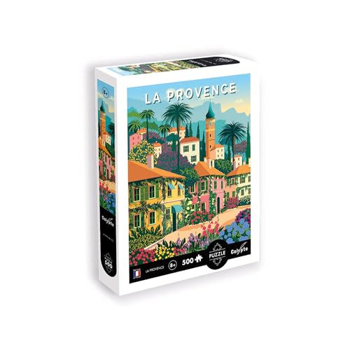 Calypto 3907310 Provence, 500 Teile Puzzle mit Soft-Touch, farbenfrohes Puzzlemotiv mit samtiger Oberfläche inkl. Puzzleposter, für Erwachsene und Kinder ab 8 Jahren, Nachauflage von Sentosphere