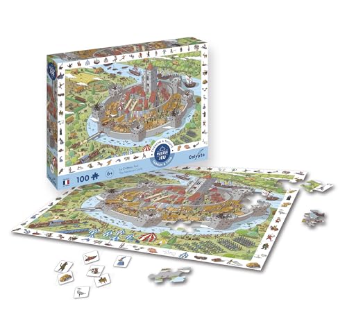 Calypto 3907506 Mittelalterburg, 100 Teile XL-Puzzle mit Soft-Touch, Kinderpuzzle mit samtiger Oberfläche inkl. Suchspiel und Puzzleposter, für Kinder ab 6 Jahren, Schloss, Ritterburg, Wimmelbild Calypto 3907506 Mittelalterburg, 100 Teile XL-Puzzle mit Soft-Touch, Kinderpuzzle mit samtiger Oberfläche inkl. Suchspiel und Puzzleposter, für Kinder ab 6 Jahren, Schloss, Ritterburg, Wimmelbild von Sentosphere