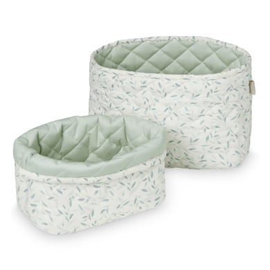 Cam Cam® COPENHAGEN Gesteppte Aufbewahrungskörbe 2er Set Green Leaves von Cam Cam Copenhagen