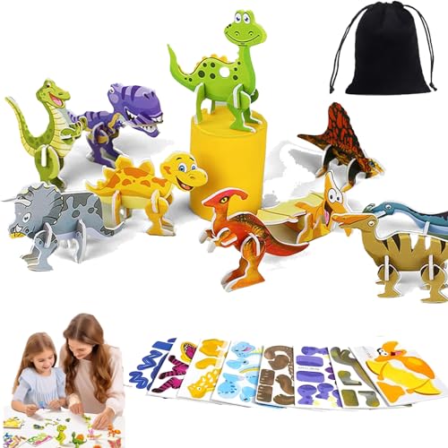 Ally-Pocket Educational 3D Cartoon Puzzle, 2024 New 3D Puzzles for Kids Toys, 3D Jigsaw Puzzles Cartoon Educational Toys, DIY Cartoon Animal Learning Education Toys (Dinosaurs) von Camic