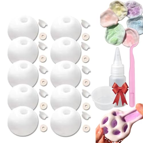 Blank Pressure Ball Skin DIY Kit, Vacuum Squishy DIY Stress Ball Making Kit, with Empty Skinbase, Lid, Sand Stress Ball for Sensory and Stress Relief (6Pcs-White) von Camic