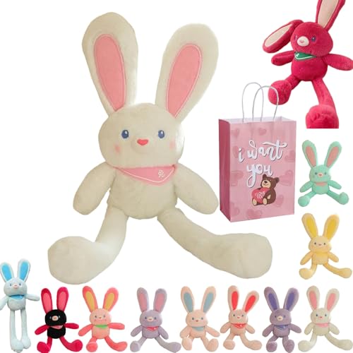 Camic Pull up Rabbit Plush Toy- Interactive Stretchy Design, Soft Bunny Plush Stuffed Animal Toy Pull Ears Rabbit, Rabbit Keychain Easter Bunny Pull-up Toys (C) von Camic