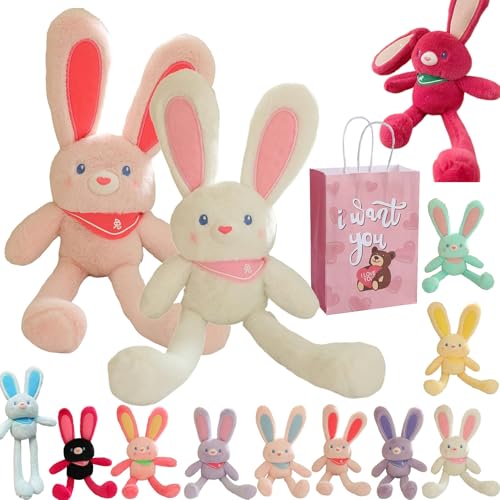 Camic Pull up Rabbit Plush Toy- Interactive Stretchy Design, Soft Bunny Plush Stuffed Animal Toy Pull Ears Rabbit, Rabbit Keychain Easter Bunny Pull-up Toys (L) von Camic