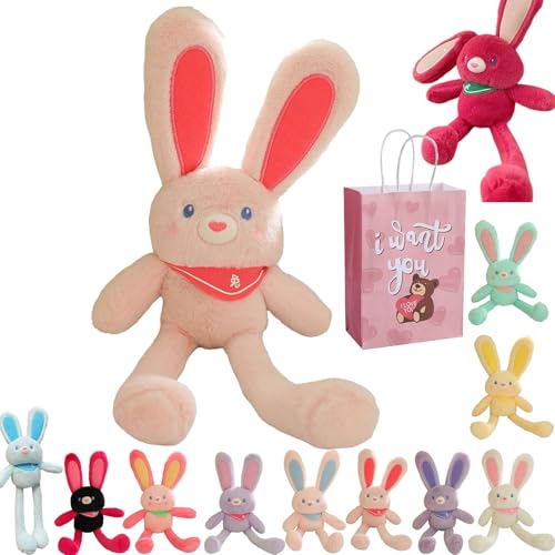 Camic Pull up Rabbit Plush Toy- Interactive Stretchy Design, Soft Bunny Plush Stuffed Animal Toy Pull Ears Rabbit, Rabbit Keychain Easter Bunny Pull-up Toys (pink-White) von Camic