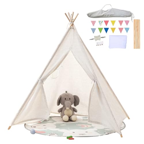 Camiraft Kinder Tipi Zelt,klassisches indisches Spielzelt für Kinder,Kinderzelte aus Polyester für Mädchen und Jungen mit Tragetasche,faltbares Spielhaus für drinnen oder draußen Mit bunten Flaggen Camiraft Kinder Tipi Zelt,klassisches indisches Spielzelt für Kinder,Kinderzelte aus Polyester für Mädchen und Jungen mit Tragetasche,faltbares Spielhaus für drinnen oder draußen Mit bunten Flaggen von Camiraft