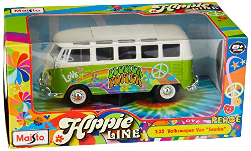 VW Samba Bus Grün Hippie Line Maisto 1:25 Modellauto [Spielzeug] von Tobar