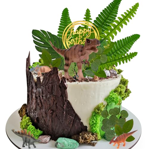 Camptrip Dino Tortendeko, 20 Stück Dschungel Cake Topper Geburtstag, Dinosaurier Kuchen Deko Dinosaurier Deko Torte für Kinder Junge Geburtstag Party von Camptrip