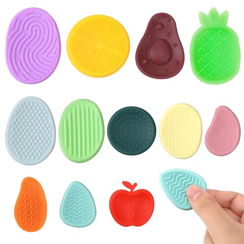 Camptrip Sensorische Steine & Obst Sensory Toys 12er Pack, weiches Silikon Fidget Toys Set, Sensorisches Spielzeug zur Beruhigung bei Stress und Reizüberflutung für Kinder, Erwachsene, Autismus von Camptrip