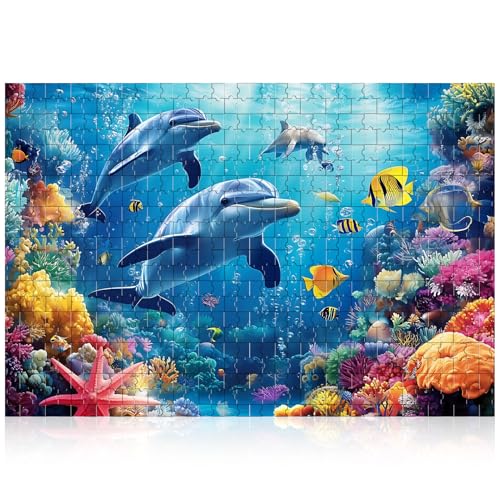 Puzzle 1000 Teile Erwachsene, Dolphin Klassische, Puzle Erwachsene Anspruchsvoll, Jigsaw Puzzle Stitch Toys für Kinder von Camptrip