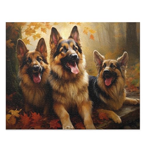 1000 Teile Puzzle für Erwachsene, Hunde im Wald, Deutscher Schäferhund im Herbstpark, pädagogisches lustiges Puzzle für die Familie, Spielzeug für Erwachsene, Dekoration 1000 Teile Puzzle für Erwachsene, Hunde im Wald, Deutscher Schäferhund im Herbstpark, pädagogisches lustiges Puzzle für die Familie, Spielzeug für Erwachsene, Dekoration von CanGbay