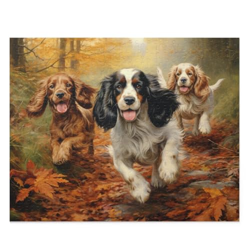 1000-teiliges Puzzle für Erwachsene – Hunde im Wald – Cocker Spaniel, englische Hunde im Herbstpark, lustiges Lernpuzzle, Familienspiel, Spielzeug für Erwachsene, Heimdekoration 1000-teiliges Puzzle für Erwachsene – Hunde im Wald – Cocker Spaniel, englische Hunde im Herbstpark, lustiges Lernpuzzle, Familienspiel, Spielzeug für Erwachsene, Heimdekoration von CanGbay