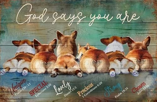 Corgi Heart Tail Jigsaw Puzzles 1000 Teile für Erwachsene - God Says You Are Retro Welsh Corgi Cute Butt Animal Wooden Puzzle - Puzzles for Youth Children Home Decor Funny Game Best Gift Preschool Corgi Heart Tail Jigsaw Puzzles 1000 Teile für Erwachsene - God Says You Are Retro Welsh Corgi Cute Butt Animal Wooden Puzzle - Puzzles for Youth Children Home Decor Funny Game Best Gift Preschool von CanGbay