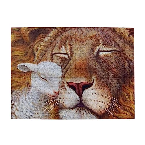 Lion Lamb & Dove Jesus Resurrection Holzpuzzle 500 Stück Christian Puzzle für Familiendekoration, intellektuelles Spielzeug, lustige Spiele, einzigartige Geschenke geeignet für Kinder und Erwachsene Lion Lamb & Dove Jesus Resurrection Holzpuzzle 500 Stück Christian Puzzle für Familiendekoration, intellektuelles Spielzeug, lustige Spiele, einzigartige Geschenke geeignet für Kinder und Erwachsene von CanGbay