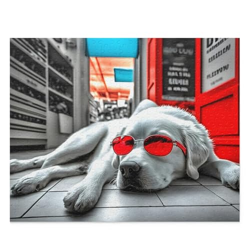 Niedliches Hunde-Puzzle, 1000 Teile, Puzzle für Erwachsene und Kinder, Golden Retriever, Welpe mit Brille, perfektes Gag-Geschenk, lustiges Puzzle-Spielspielzeug, bestes Geschenk, Vorschulspielzeug Niedliches Hunde-Puzzle, 1000 Teile, Puzzle für Erwachsene und Kinder, Golden Retriever, Welpe mit Brille, perfektes Gag-Geschenk, lustiges Puzzle-Spielspielzeug, bestes Geschenk, Vorschulspielzeug von CanGbay