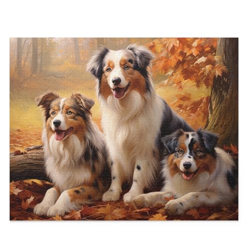 Puzzle, 1000 Teile für Erwachsene, Australische Schäferhunde im Herbstpark, Puzzle, Hunde im Wald, Tier-Puzzle, Spielspielzeug, Geschenk, Heimdekoration, Puzzle, Hundeliebhaber, Geschenk Puzzle, 1000 Teile für Erwachsene, Australische Schäferhunde im Herbstpark, Puzzle, Hunde im Wald, Tier-Puzzle, Spielspielzeug, Geschenk, Heimdekoration, Puzzle, Hundeliebhaber, Geschenk von CanGbay