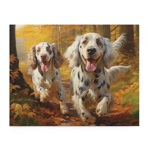 Puzzle 1000 Teile für Erwachsene, englische Setter Hunde im Herbstpark, Tierliebhaber, Lernspielzeug, Geschenk für Jungen und Mädchen, Spielzeug von CanGbay