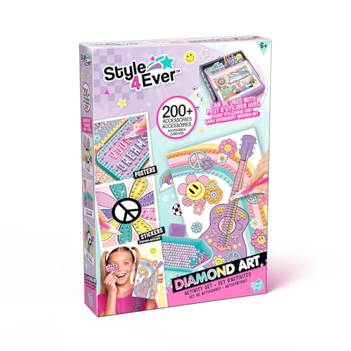 C Toys Diamant'Art Nachfüllset mit 200 + Zubehör und 1000 Strasssteinen – kompatibel mit Diamond Art LED Case – inkl. Bleistift, Schale, Poster und Aufbewahrungsdosen von Canal Toys