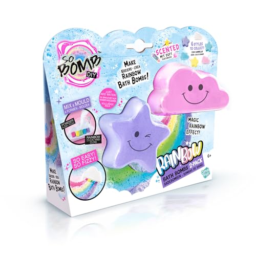 Canal Toys - So Bomb BBD 043- DIY Rainbow Scented Bath Bomb Kit, Stellen Sie Ihre eigenen duftenden und farbenfrohen Badebomben mit diesem Regenbogen-Set her, 2er Pack, mehrfarbig von Canal Toys