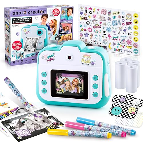 Canal Toys - Photo Creator CLK 001- Sofortbildkamera für Kinder-Instant-Druck Creator mit LCD-Display-Kinderkamera und Fotodrucker in one mit Thermopapier, 1 Set, hellblau Canal Toys - Photo Creator CLK 001- Sofortbildkamera für Kinder-Instant-Druck Creator mit LCD-Display-Kinderkamera und Fotodrucker in one mit Thermopapier, 1 Set, hellblau von Canal Toys