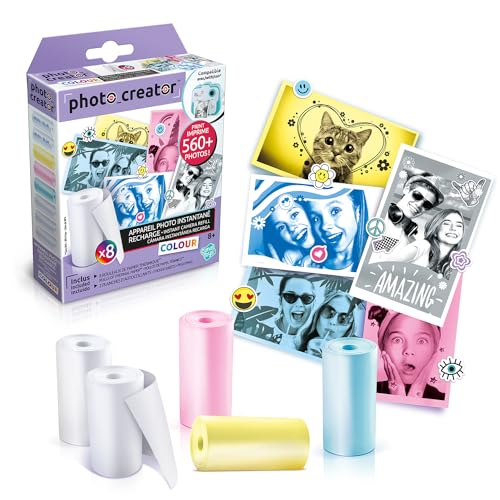 Canal Toys - Photo Creator CLK 016- Nachfüllset von Thermopapier mit Stickern für Sofortbildkamera, Bunt Thermopapier-Nachfüllpack für Kinder-Digitalkamera, 8 Rollen, mehrfarbig Canal Toys - Photo Creator CLK 016- Nachfüllset von Thermopapier mit Stickern für Sofortbildkamera, Bunt Thermopapier-Nachfüllpack für Kinder-Digitalkamera, 8 Rollen, mehrfarbig von Canal Toys