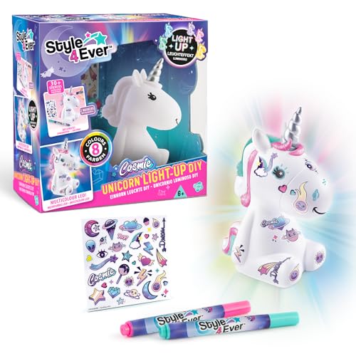 Canal Toys - Style 4 Ever OFG 268- Leuchtende DIY Cosmic Einhorn zu dekorieren mit Markern und Aufklebern zum Dekorieren, Collector's Edition, 1set, Weiß von Canal Toys