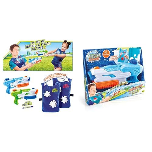 Canal Toys - Hydro Blaster EXT 001- Wasserpistole und wasseraktivierte Weste, Hydro Blaster Set, Wasserpistole & farbwechselnde Zielweste, Spritzpistole mit farbwechselnder Weste für den Sommer, blau Canal Toys - Hydro Blaster EXT 001- Wasserpistole und wasseraktivierte Weste, Hydro Blaster Set, Wasserpistole & farbwechselnde Zielweste, Spritzpistole mit farbwechselnder Weste für den Sommer, blau von Canal Toys