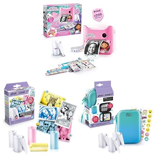 Canal Toys - Photo Creator GAB 005- Gabby 12 MP Sofortbildkamera, CLK 016- Nachfüllset aus farbigem Thermopapier mit Aufklebern, CLK 012- Schutzhülle für digitale Sofortbildkamera, Aufbewahrungstasche Canal Toys - Photo Creator GAB 005- Gabby 12 MP Sofortbildkamera, CLK 016- Nachfüllset aus farbigem Thermopapier mit Aufklebern, CLK 012- Schutzhülle für digitale Sofortbildkamera, Aufbewahrungstasche von Canal Toys