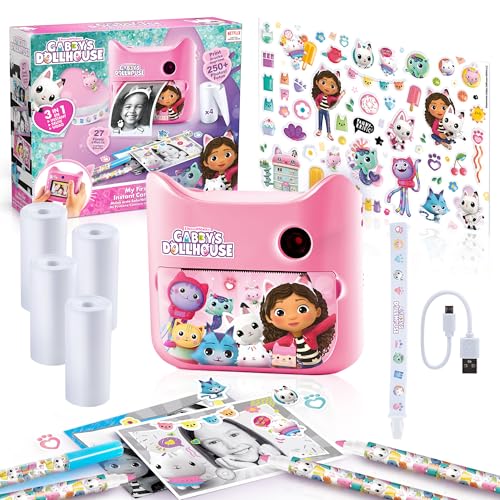 Canal Toys - Photo Creator GAB 005- Gabby, 12 MP Sofortbildkamera für Kinder-Instant-Druck Creator mit LCD-Display, Kinderkamera und Fotodrucker in one mit Thermopapier, 1 Set, Rosa von Canal Toys