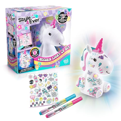 Canal Toys - Style 4 ever OFG 293- DIY Einhorn LED Light Up, Dekorieren Sie Ihre Figur mit Marker und Aufkleber, 1 Stück Einhorn, Weiß Canal Toys - Style 4 ever OFG 293- DIY Einhorn LED Light Up, Dekorieren Sie Ihre Figur mit Marker und Aufkleber, 1 Stück Einhorn, Weiß von Canal Toys