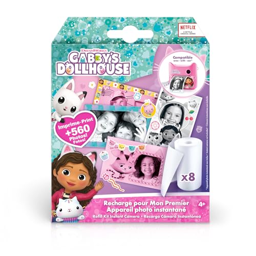 Canal Toys Nachfüllpack für Meine erste Sofortbildkamera Gabby und das magische Haus, 8 Papierrollen, 2 Stickerbögen und 10 Selbstklebende Rahmen, Ys/m von Canal Toys