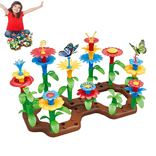 Caneem Flower Garden Building Toys - Flower Building and Stacking Toy Set, Stacking playset Educational Activity for Preschool Children Boys and Girls von Caneem
